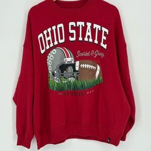 🧲 nwt Ohio State Scarlet & Gray embroidered Sweatshirt